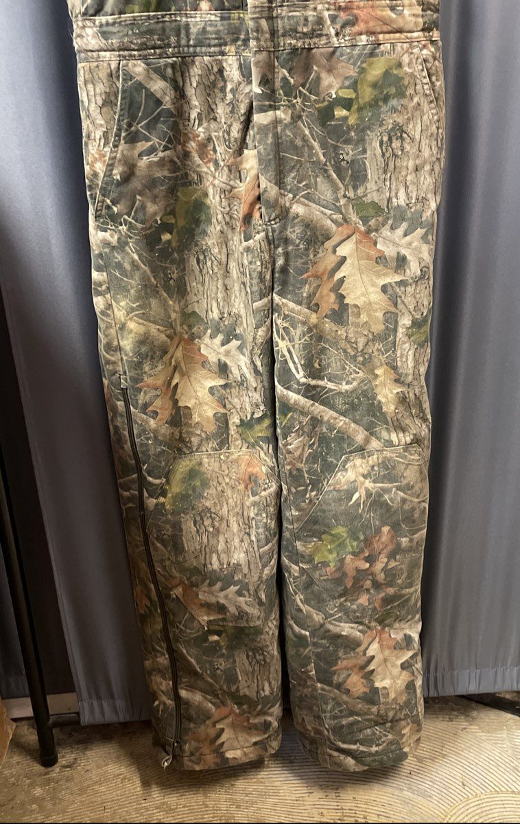 Redhead Men's Silent Hide Insulated Camo Hunting Overalls Bibs True Timber Sz M