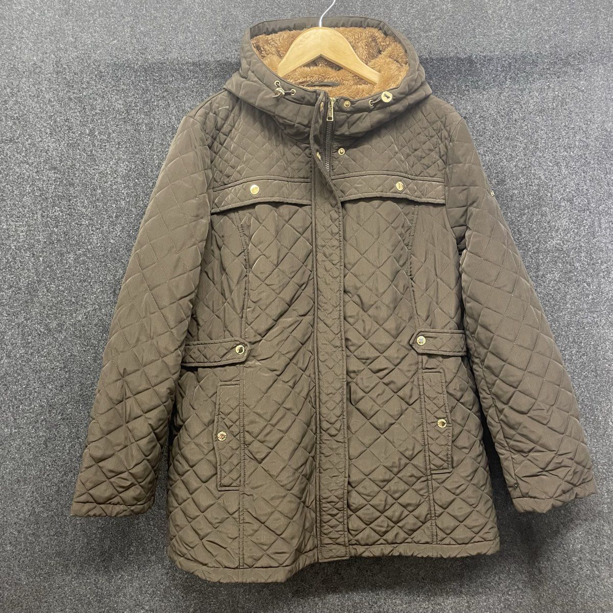 Laundry By Shelli Segal Women's Brown Quilted Puffer Jacket Hooded Size XXL