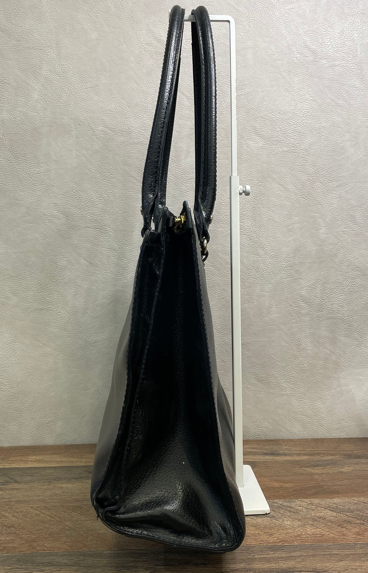 Kate Spade Black Pebbled Leather Large Tote Shoulder Bag Gold Hardware