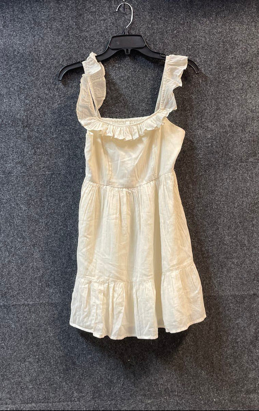 American Eagle Women's White Cotton Ruffle Tiered Mini Dress NWT Sz XS
