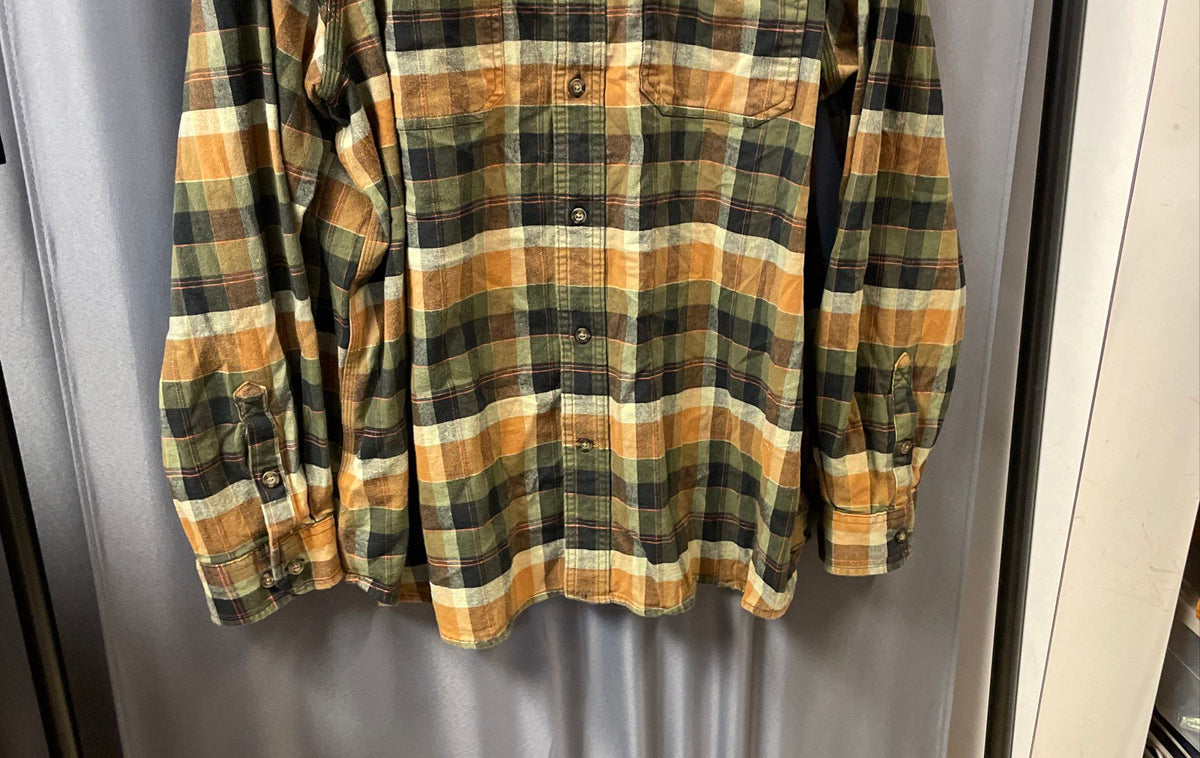 Carhartt Men's Brown Green Plaid Rugged Flex Relaxed Fit Flannel Shirt Sz 3XL