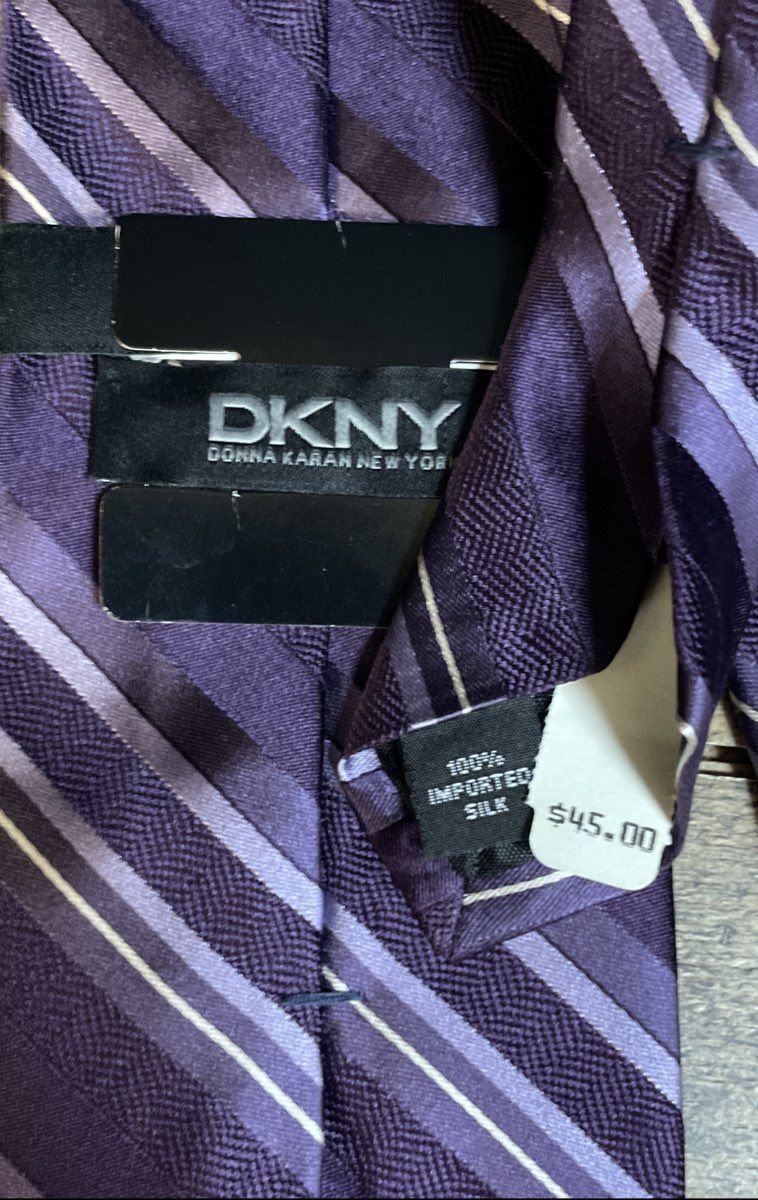 Perry Ellis & DKNY Men's Silk Satin Necktie Lot Red Purple Green 3pc NWT