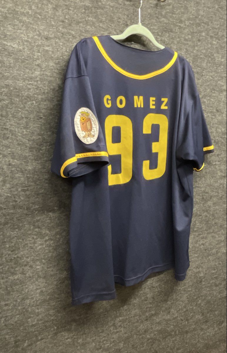 Milwaukee Brewers Gomez #93 Baseball Jersey Navy Blue Button Up Sz 44