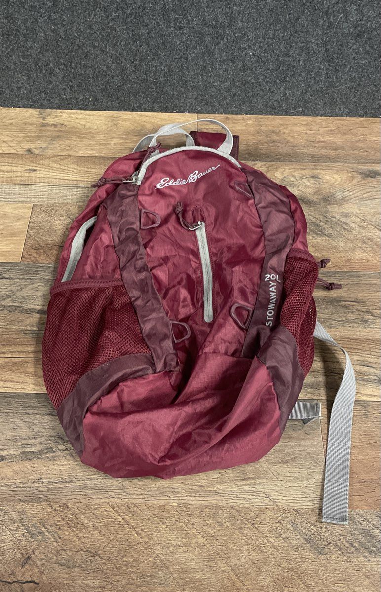 Eddie Bauer Stowaway 20L Packable Backpack Burgundy Travel Daypack