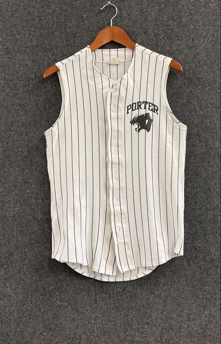 Vintage 90s Men's Porter Panthers Baseball Jersey Sleeveless Pinstripe Sz L