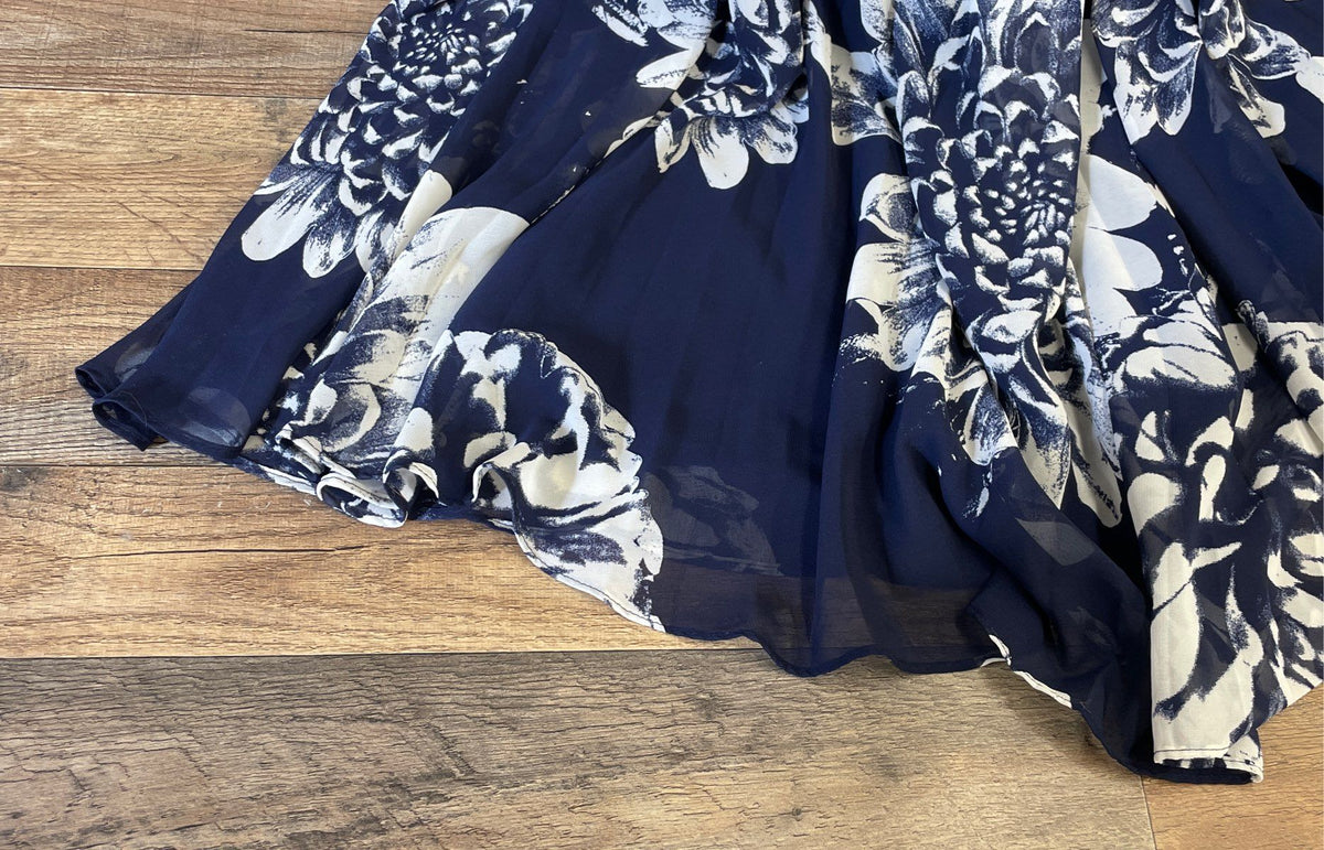 Lane Bryant Women's Navy Blue Floral Halter Neck Sleeveless Maxi Dress Size 20