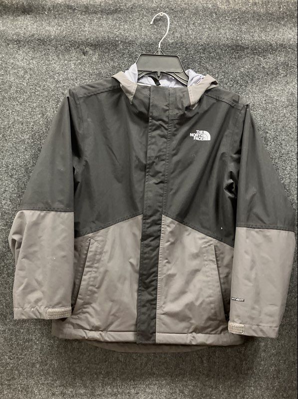 The North Face Boy's DryVent Hooded Jacket Gray Black Two Tone Sz M 10/12