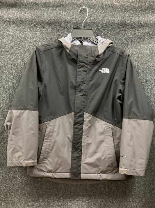 The North Face Boy's DryVent Hooded Jacket Gray Black Two Tone Sz M 10/12