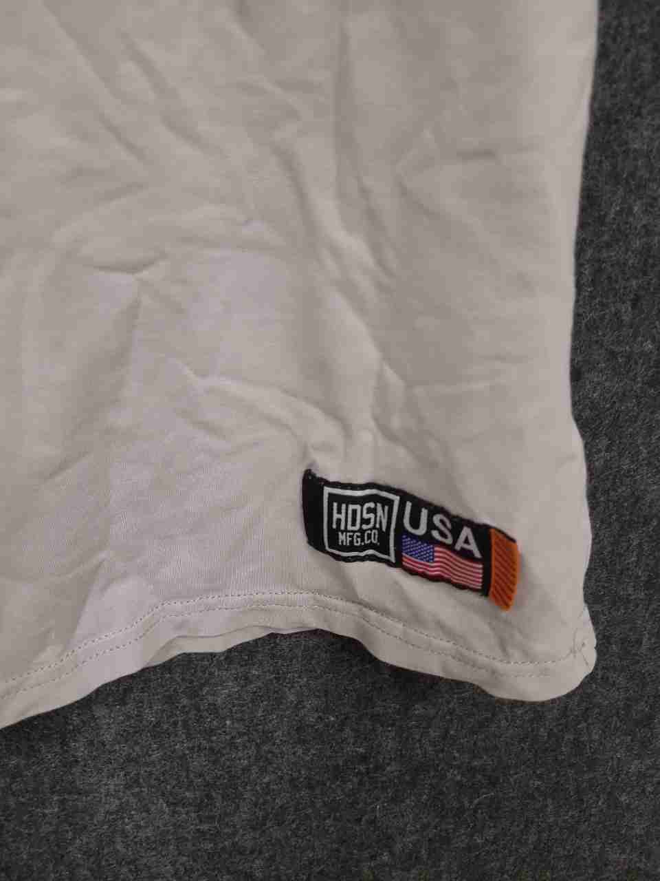Hudson Outerwear Men's T-Shirt Tan NASA Space Shuttle Mission Patches Sz S