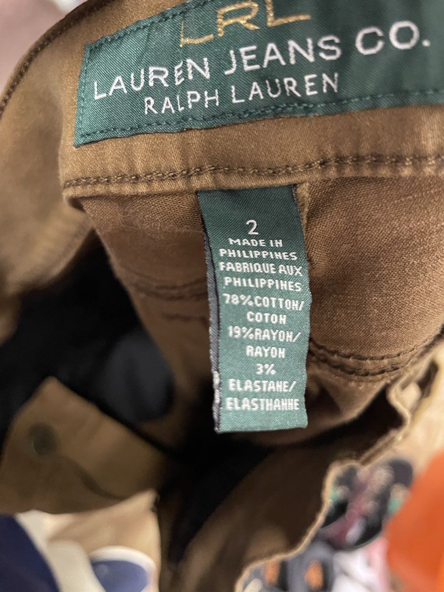 Lauren Jeans Co Ralph Lauren Women's Brown Moto Zipper Skinny Leg Pants Sz 2