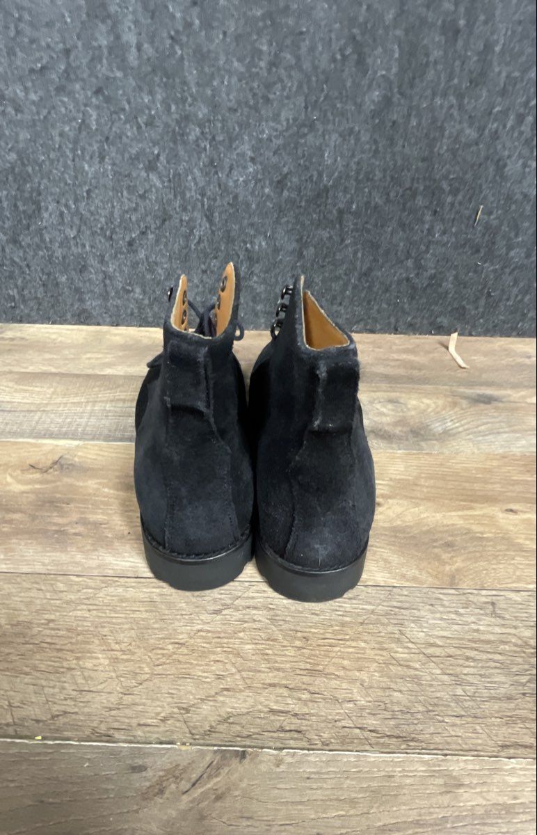 Ralph Lauren Black Suede Cap Toe Combat Lace-Up Boots Women's Size 6B