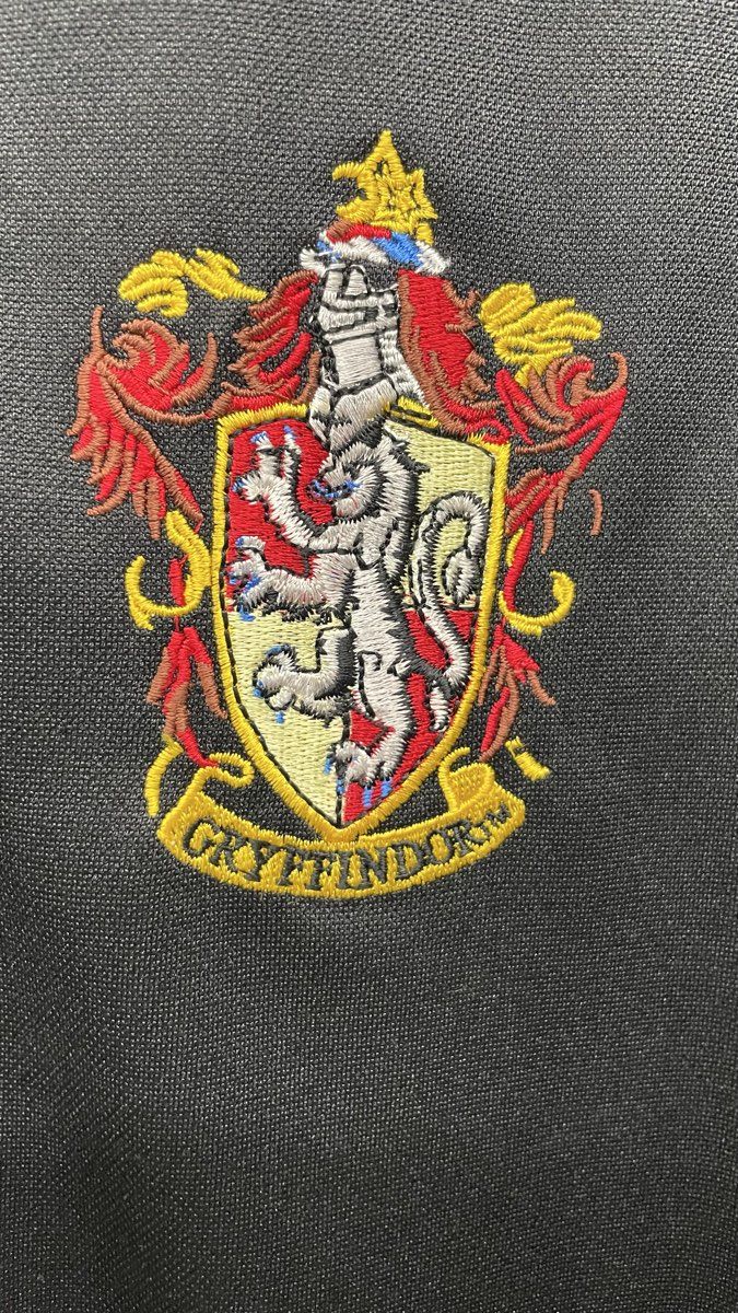 Harry Potter Men's Gryffindor Track Jacket Black Gold Stripe Full Zip Sz L