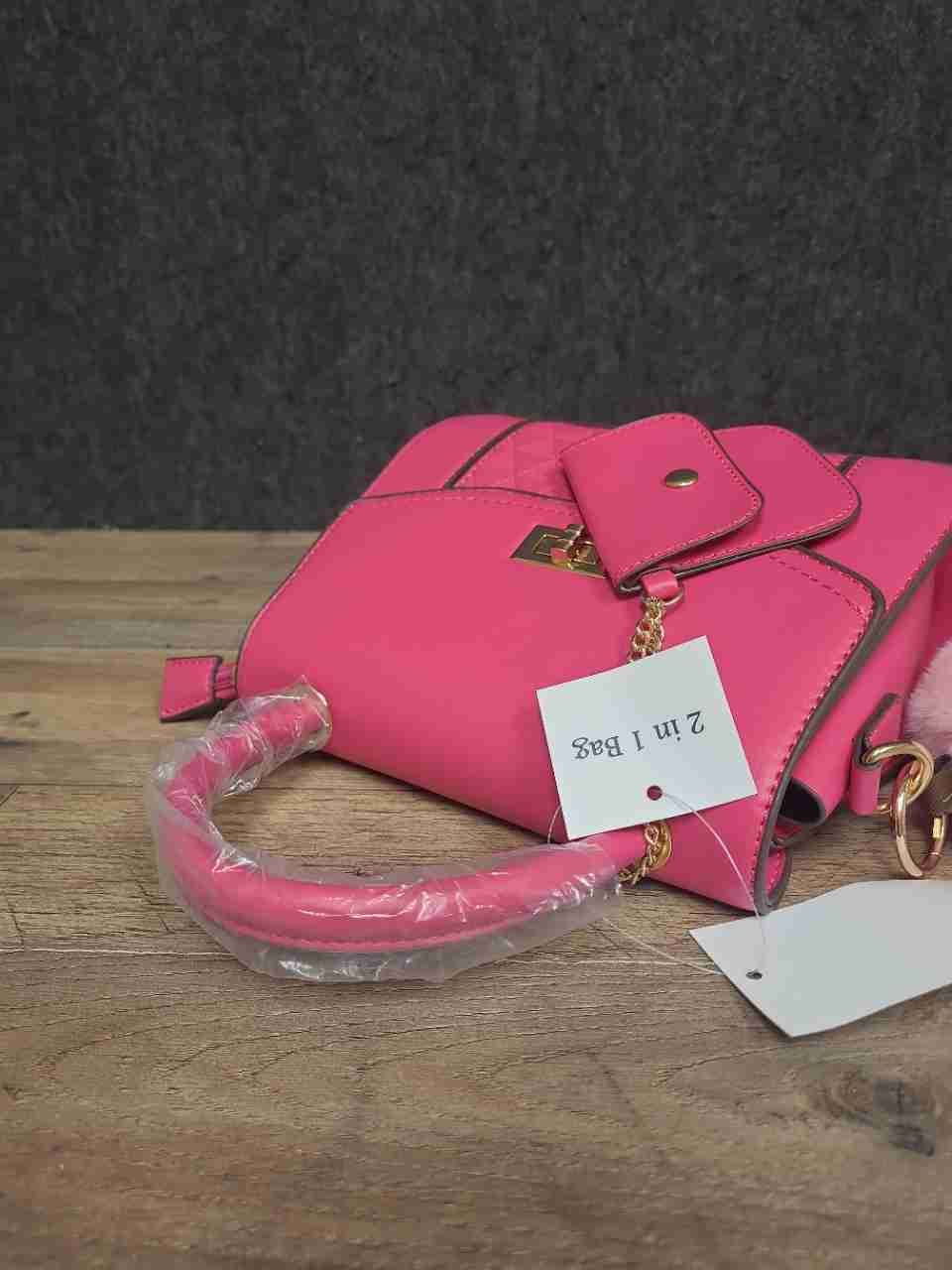 AR New York Rose Pink Modern Quilted 2-in-1 Satchel Crossbody Bag NWT