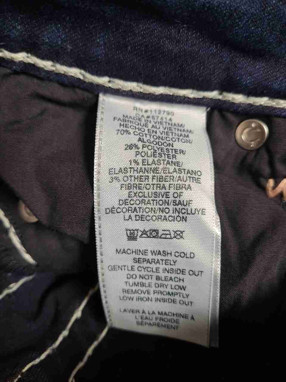 True Religion Women's Jennie Curvy Mid Rise Super Skinny Blue Jeans Sz 29