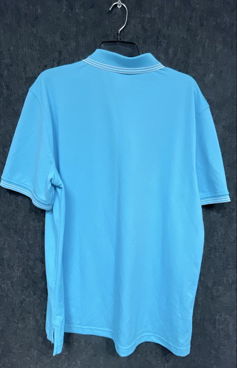 IZOD Men's Polo Shirt Light Blue Tipped Collar Short Sleeve Pique Sz XL NWT