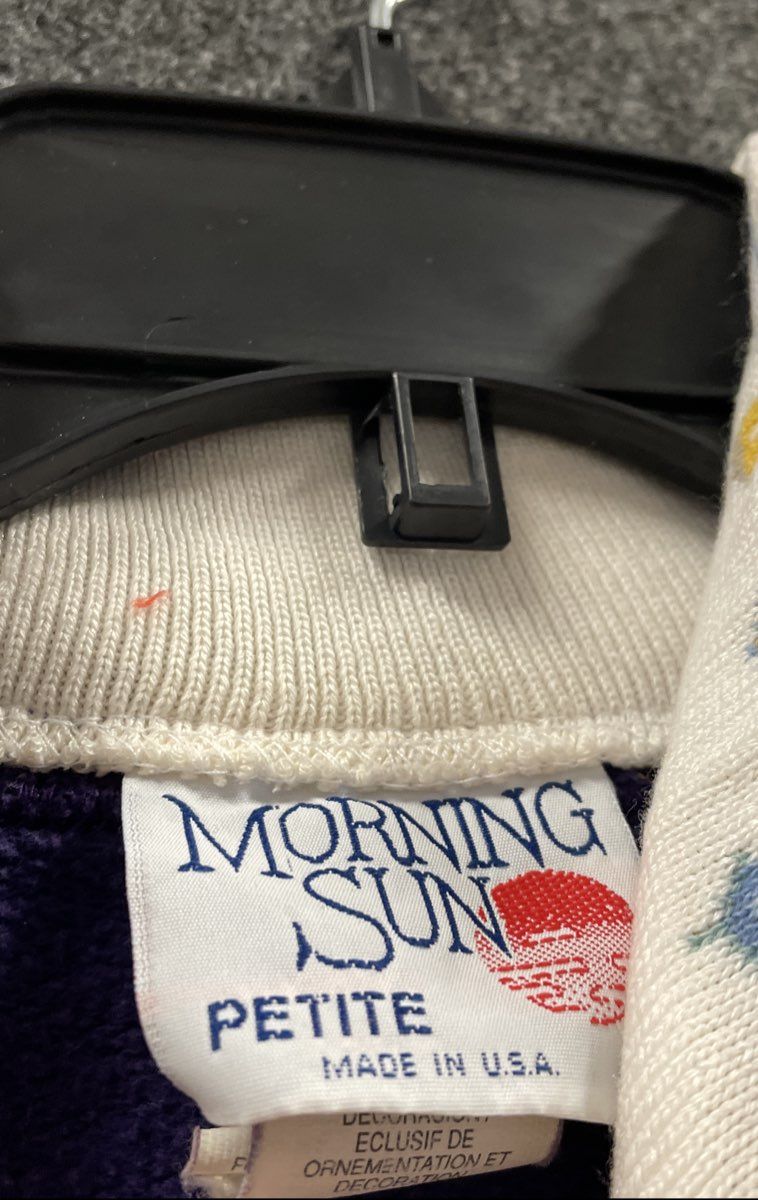Vintage 90s Morning Sun Women's Purple Birdhouse Graphic Sweatshirt Sz PS