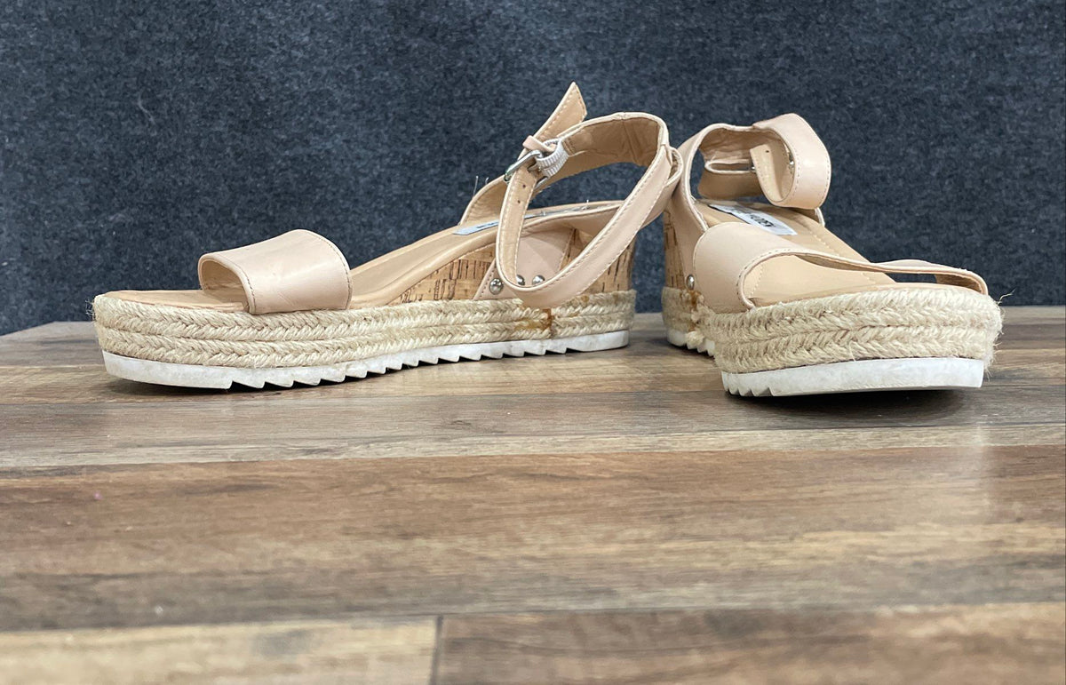 Steve Madden Tan Platform Espadrille Wedge Sandals Women's Size 8