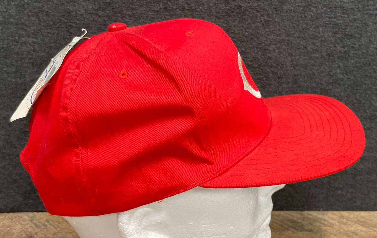 Vintage 90s Cincinnati Reds MLB Snapback Hat Green Underbrim Buffalo Cap NWT