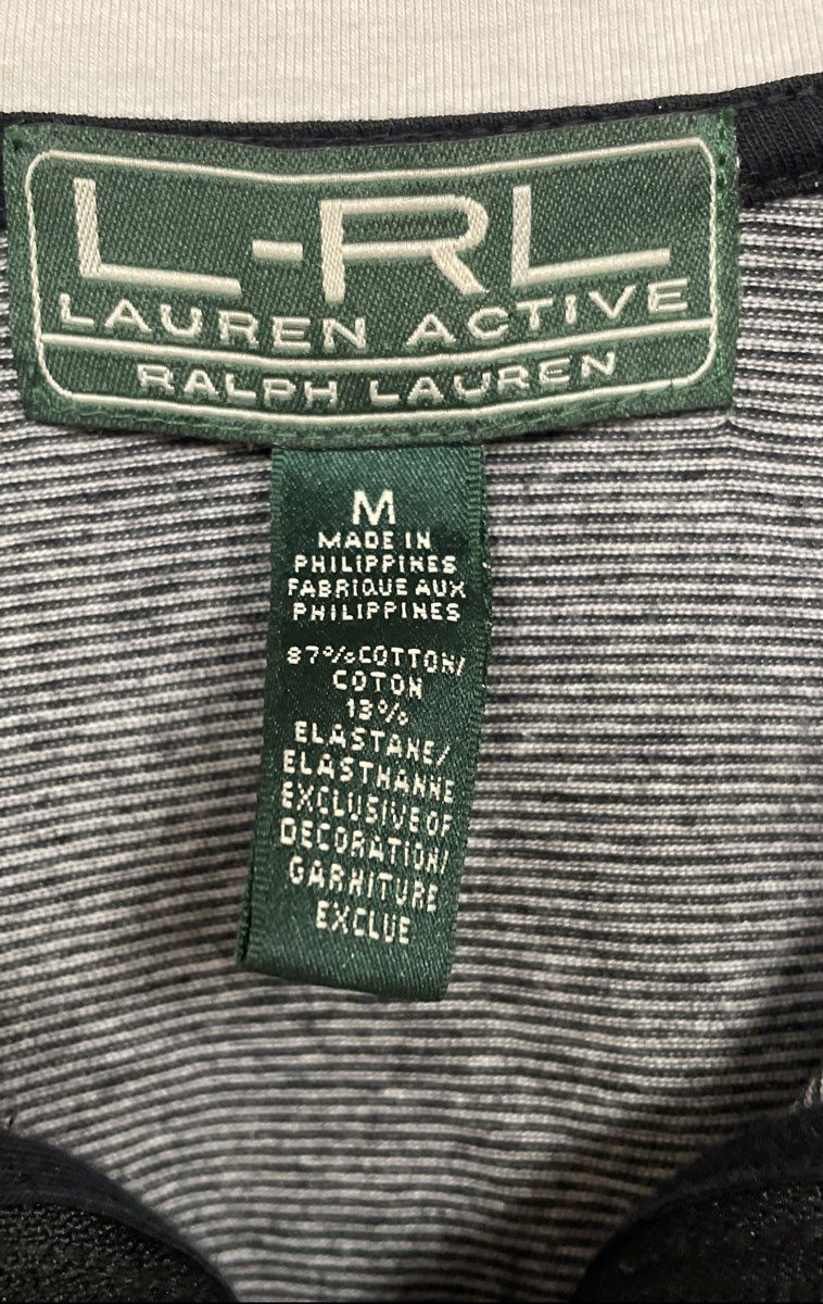 LRL Ralph Lauren Women's Full Zip Track Jacket Gray Black Colorblock Sz M