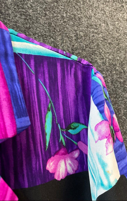 Vintage 90s Willow Ridge Women's Multicolor Floral Blazer Shirt Jacket Sz M