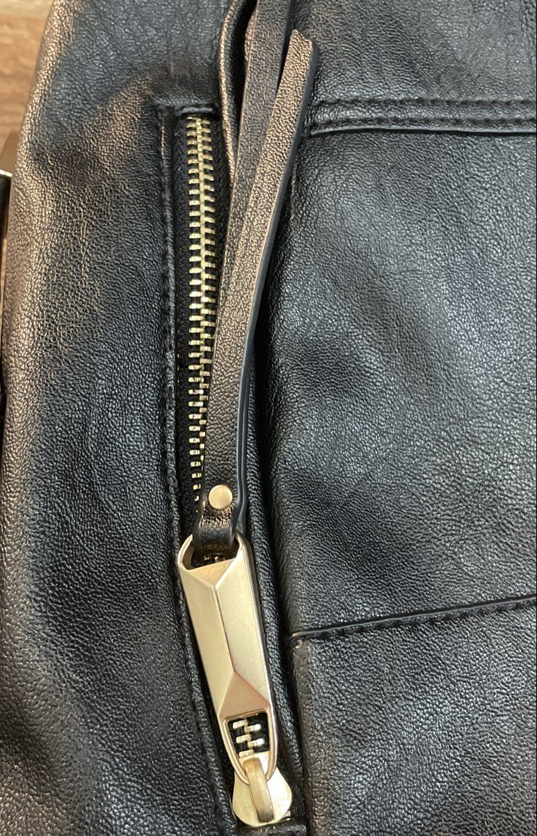 Jessica Simpson Black Faux Leather Shoulder Bag Crossbody Gold Hardware