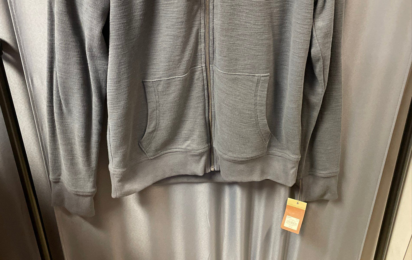 Sonoma Men's Ebony Gray Faux Fur Sherpa Lined Zip-Up Hoodie Size M NWT