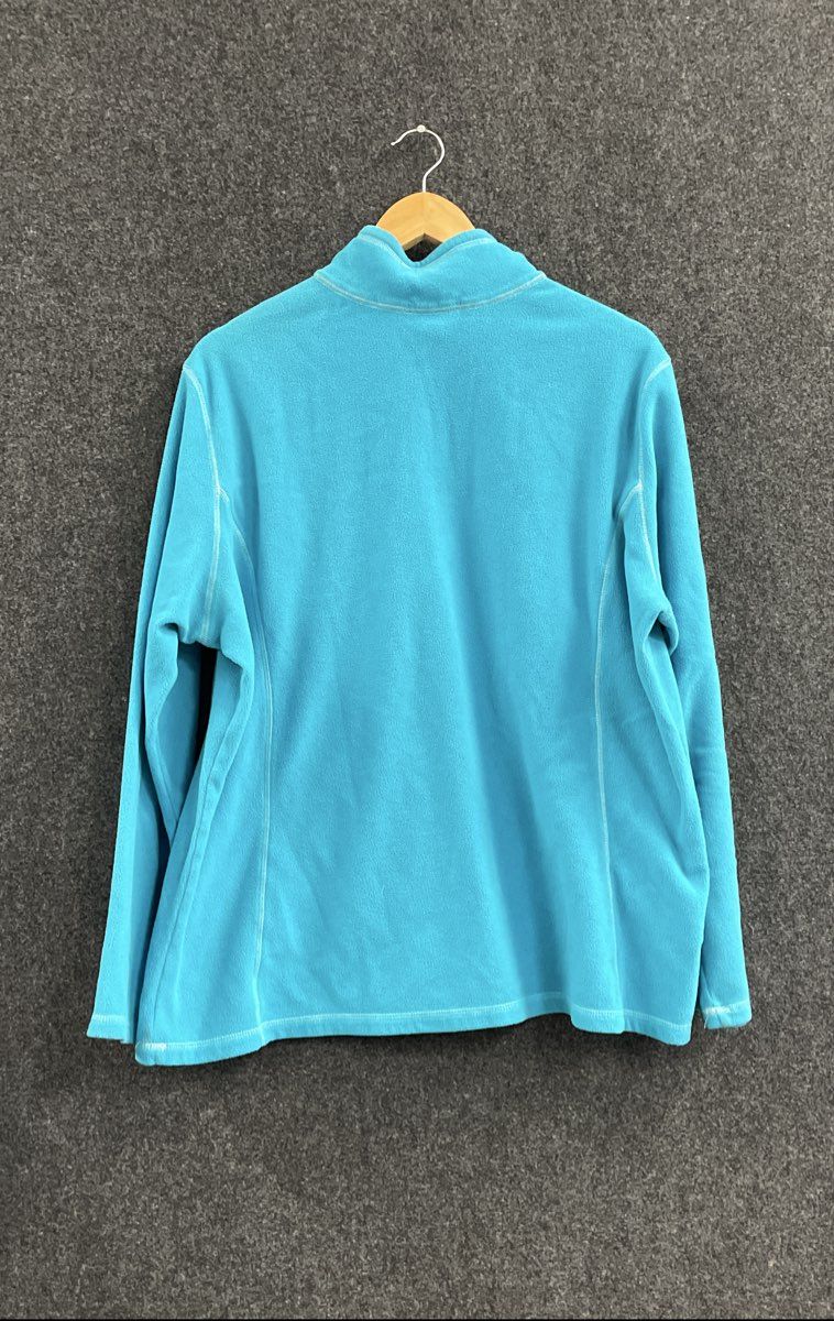 Eddie Bauer Women's Fleece Sweatshirt Teal Blue 1/4 Zip Mock Neck Sz 2XL