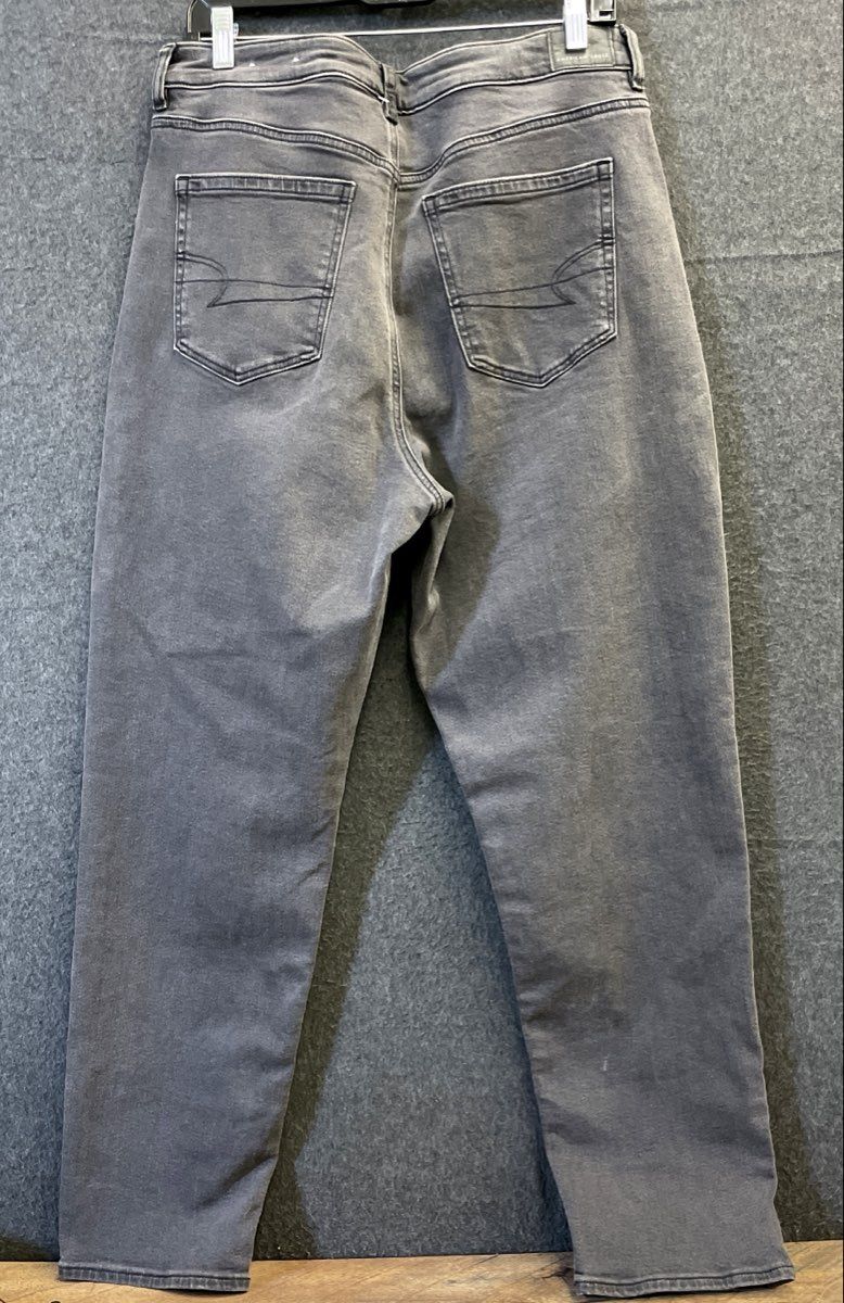 American Eagle Women's Jeans Lot of 2 Black Gray Stretch Distressed Sz 14