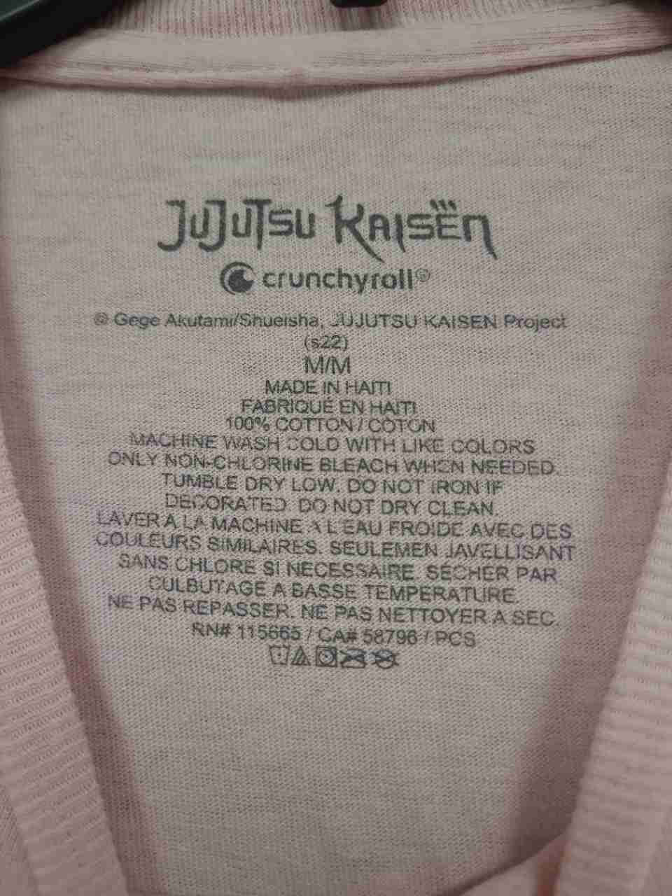 Jujutsu Kaisen Ryomen Sukuna Anime Graphic T-Shirt Crunchyroll Pink Sz M