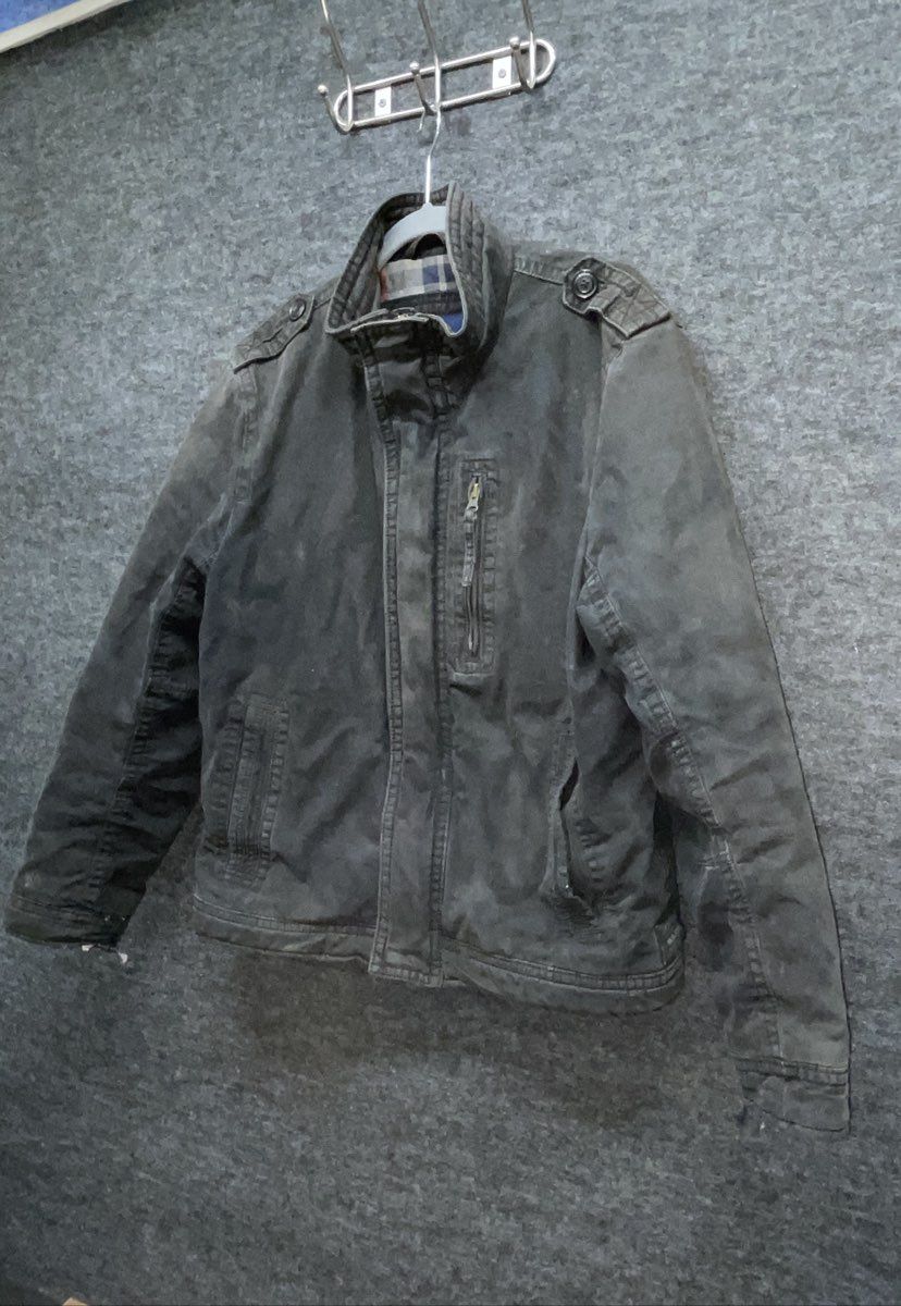 Vintage American Eagle Flannel Lined Military Field Canvas Jacket Coat Sz L