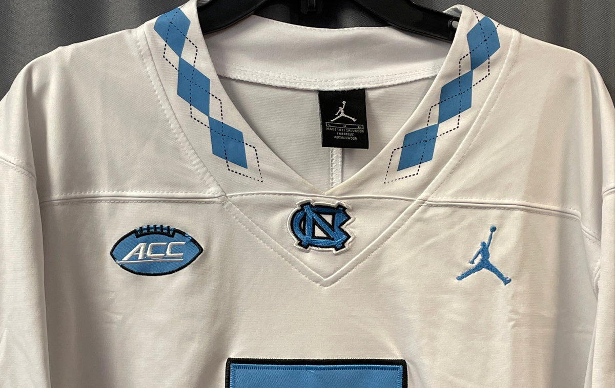 Jordan Brand Men's UNC White #7 Sam Howell Football Jersey Sz L