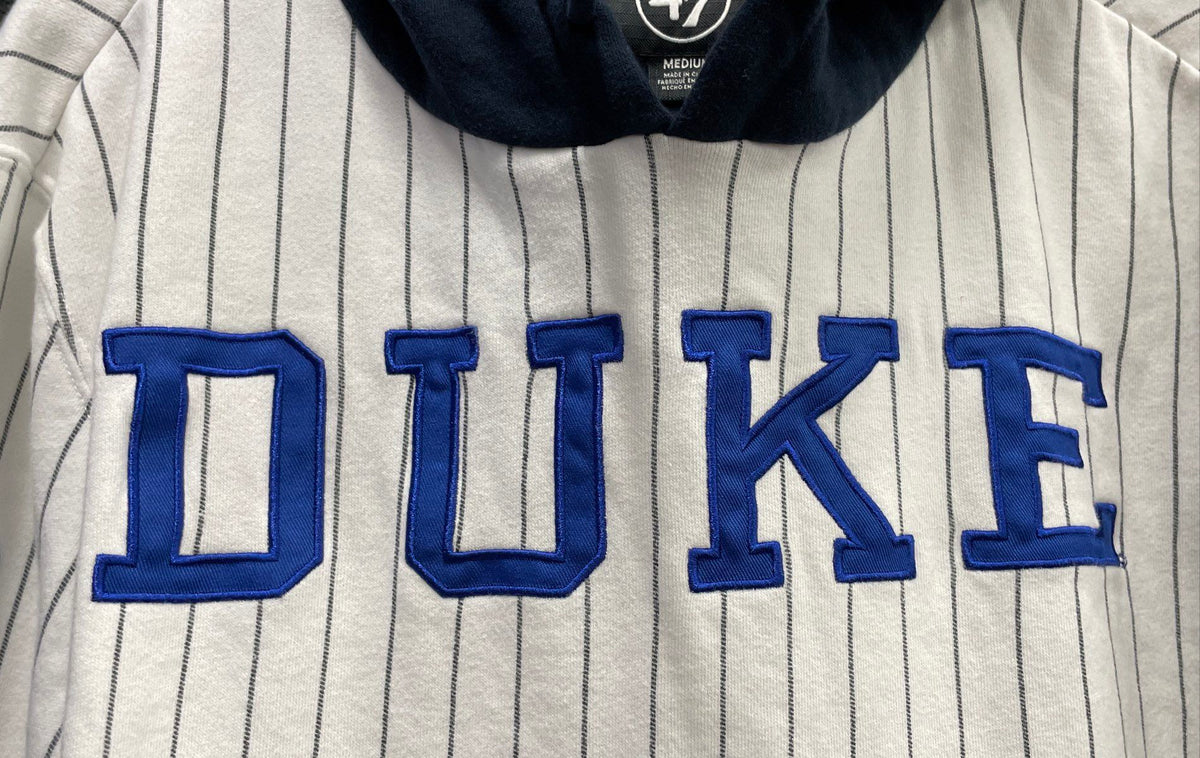 '47 Men's Duke University Blue Devils Pinstripe Jersey Style Hoodie Sz M