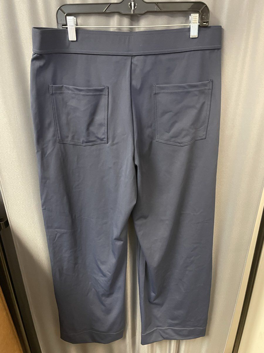 Halara Women's Navy Blue High Waist Button Front Wide Leg Athletic Pants NWT 1X