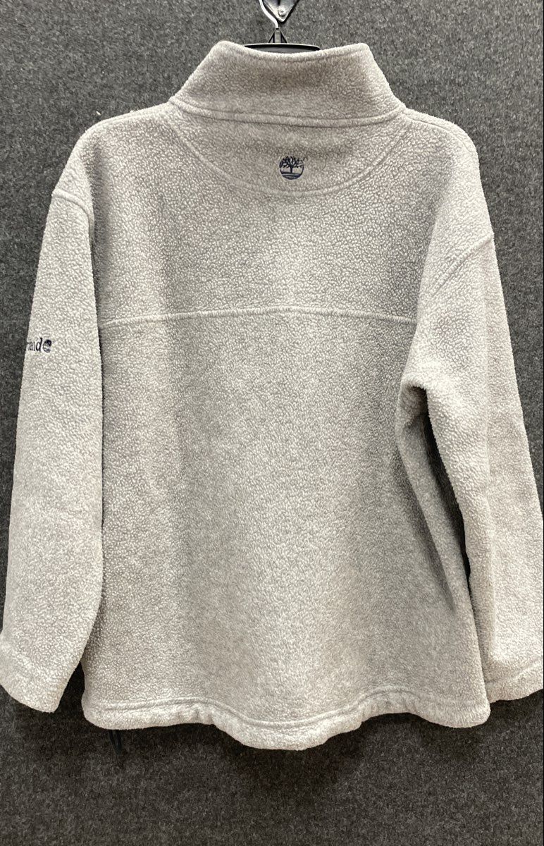 Vintage Y2K Timberland Men's Gray Full Zip Fleece Jacket Mock Neck Sz M