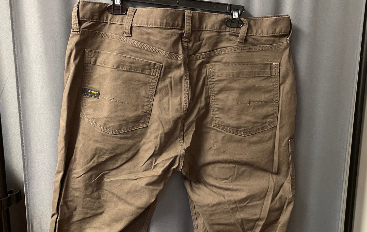 Ariat Men's Brown Rebar M4 Relaxed Straight Canvas Utility Work Pants Sz 38x32