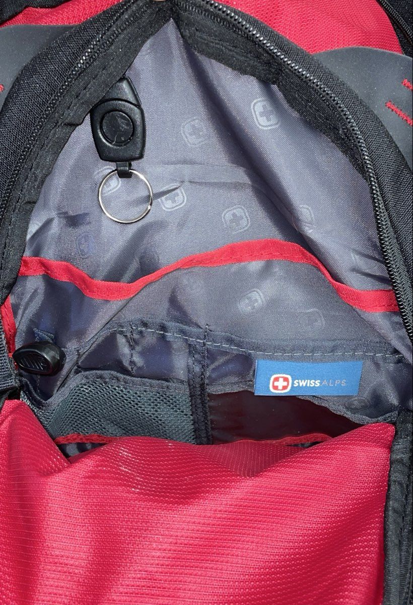 Swiss Alps Black Red Hiking Backpack Airflow Outdoor Daypack Travel