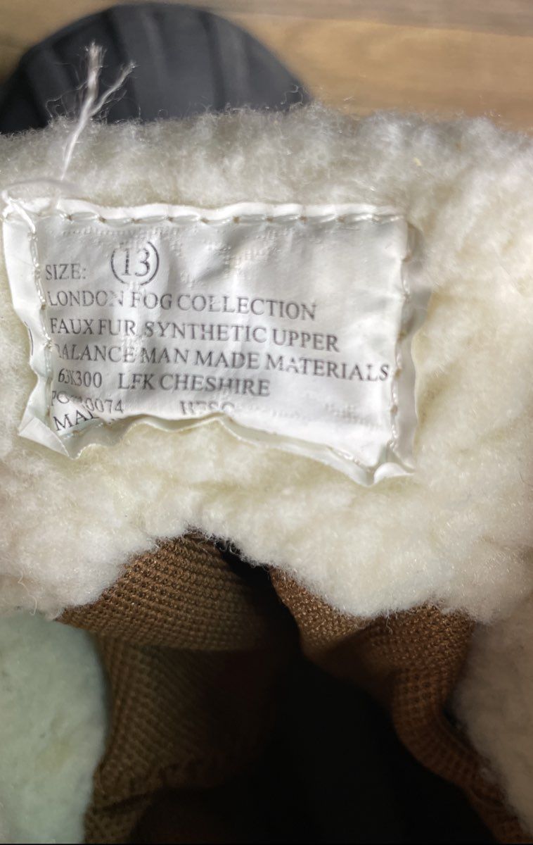 London Fog LFK Cheshire Brown Black Faux Fur Lined Winter Snow Boots Size 13