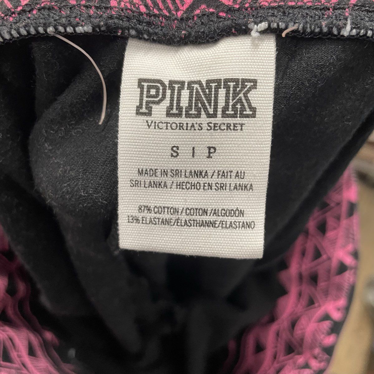 Victoria's Secret PINK Pink Black Geometric Tribal Print Leggings Women's Sz S