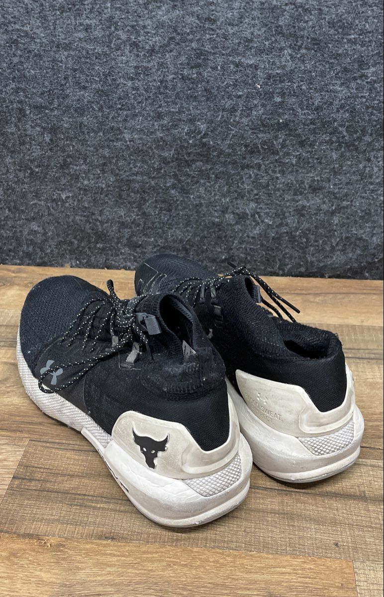 Under Armour Project Rock 2 HOVR Black White Training Shoes Men's Size 12.5