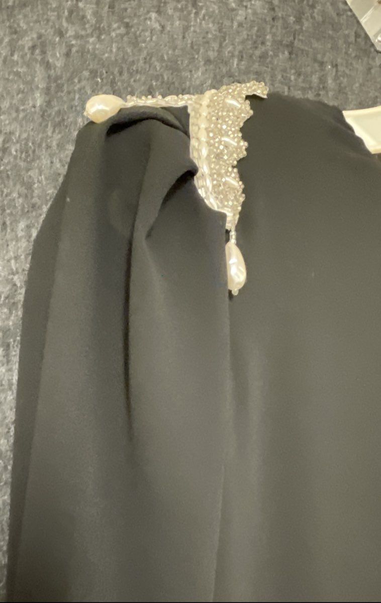 Vintage 90s Ursula of Switzerland Beaded Shoulder Formal Maxi Dress Sz L USA