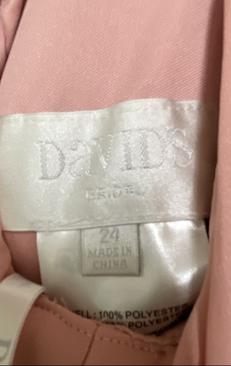 David's Bridal Women's Coral Pink Chiffon Halter Bridesmaid Dress Sz 24