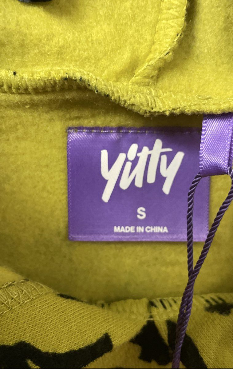 Yitty Women's Major Label Oversized Hoodie Yellow Black Pullover Sz S NWT