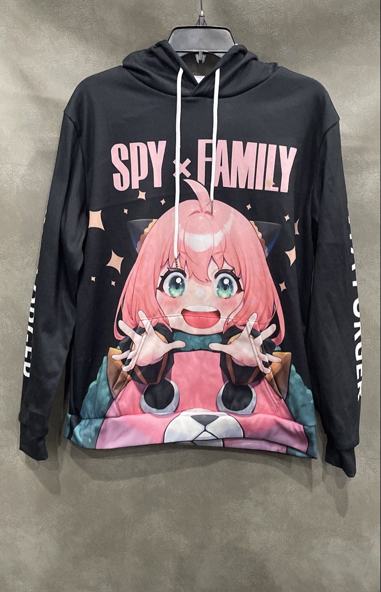 Spy X Family Anya Forger Unisex Black Pullover Graphic Hoodie Size S