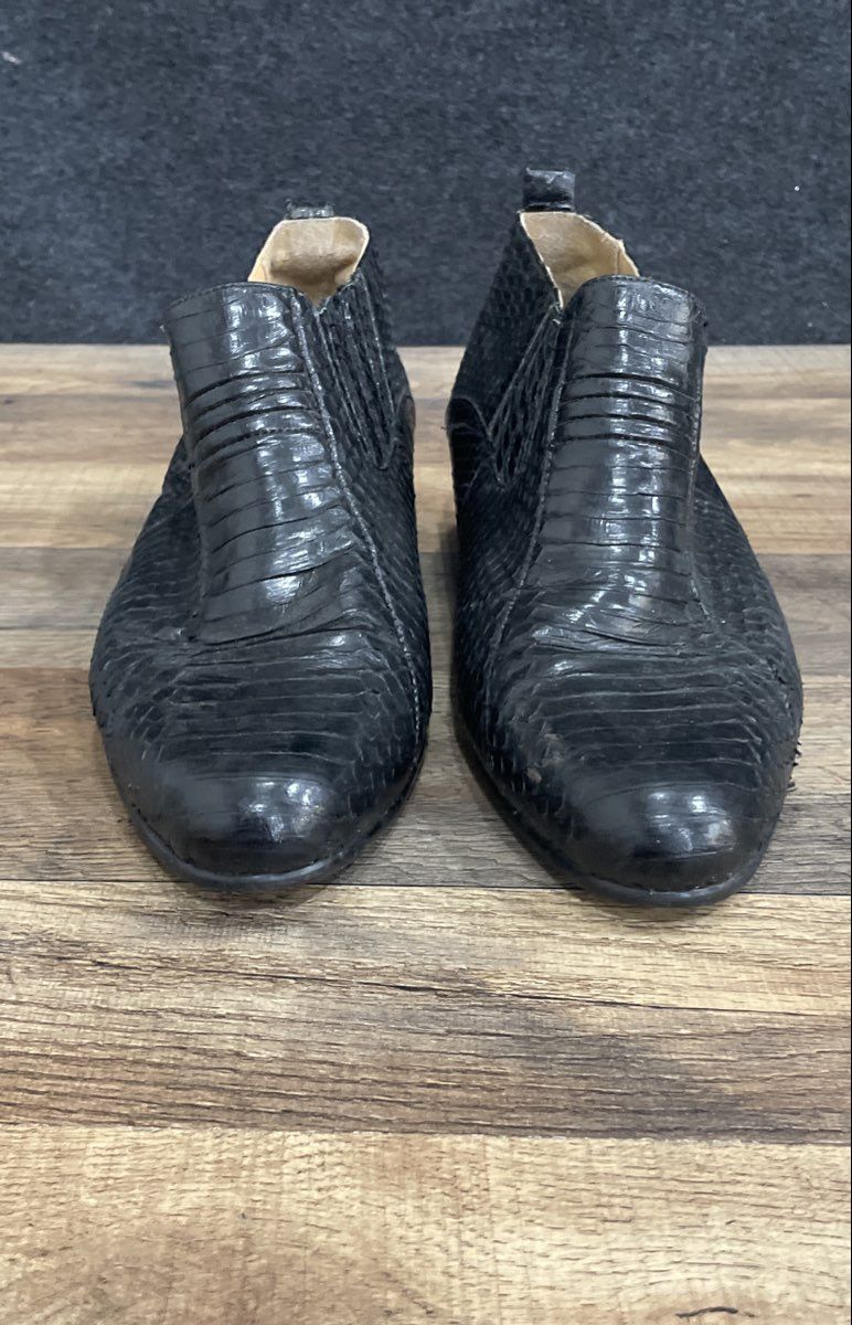 Giorgio Brutini Private Collection Black Snake Skin Ankle Boots Men's Size 9.5