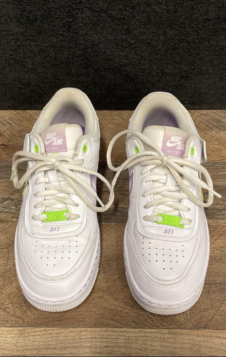 Nike Air Force 1 Shadow White Infinite Lilac Lime Ice Women's Sneakers Size 7