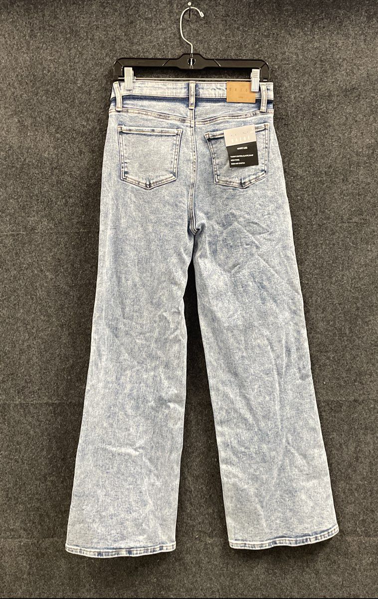 Saige Women's Everett High Rise Wide Leg Jeans Blue Tummy Control NWT Sz 7/28