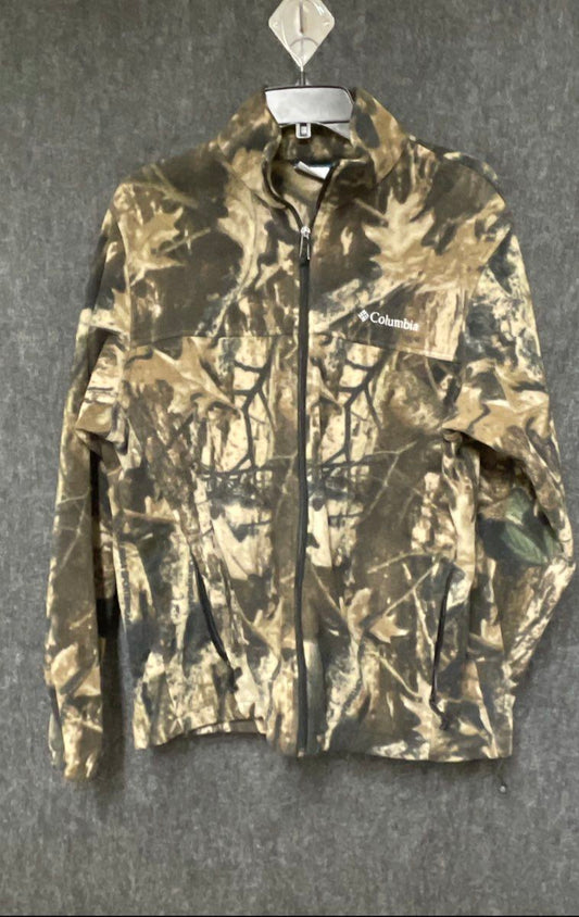 Columbia Men's Full-Zip Fleece Jacket Realtree Camo Brown Green Outdoor Size L