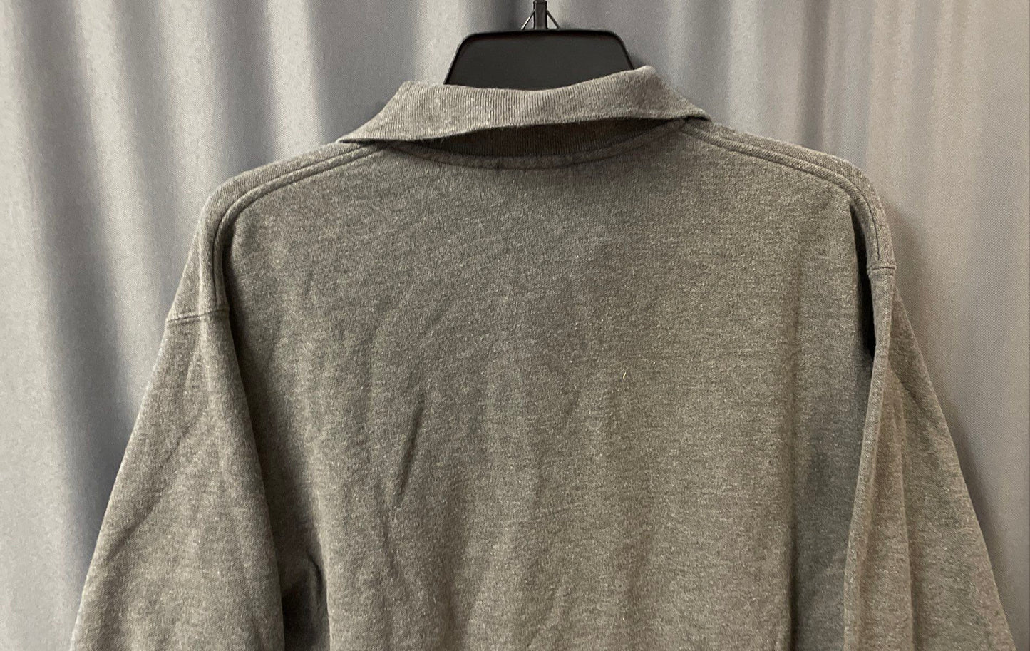 L.L. Bean Men's Gray Long Sleeve Polo Shirt 100% Cotton Knit Regular Sz M