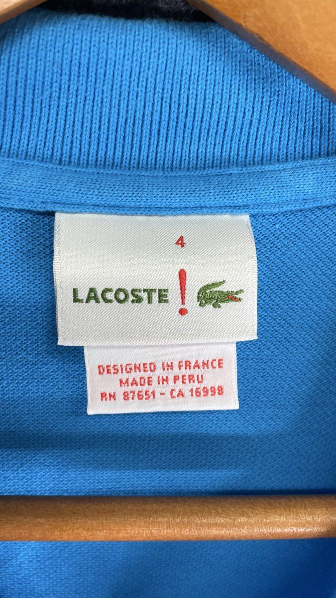 Lacoste Men's Light Blue Short Sleeve Cotton Pique Polo Shirt Sz 4 M