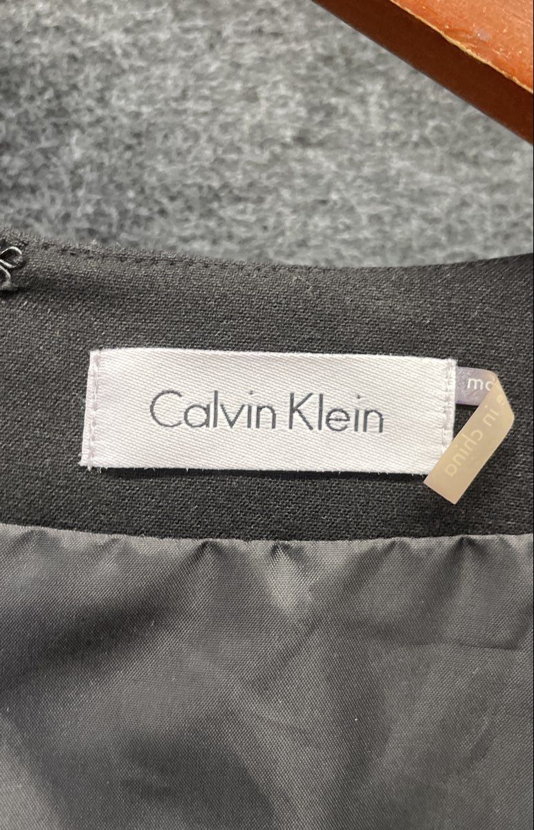 Calvin Klein Women's Black Short Sleeve Banded Waist Sheath Dress NWT Sz 10